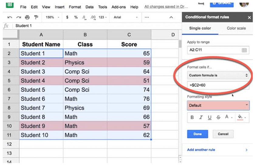 conditional formatting image